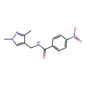 N-[(1,3-dimethyl-1H-pyrazol-4-yl)methyl]-4-nitrobenzamide structure