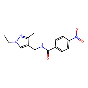 N-[(1-ethyl-3-methyl-1H-pyrazol-4-yl)methyl]-4-nitrobenzamide structure