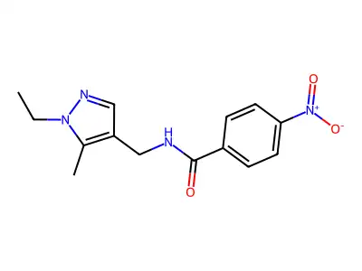 N-[(1-ethyl-5-methyl-1H-pyrazol-4-yl)methyl]-4-nitrobenzamide structure