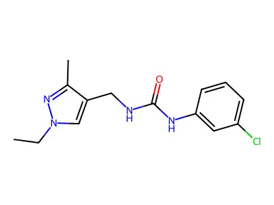 1-(3-Chlorophenyl)-3-[(1-ethyl-3-methylpyrazol-4-yl)methyl]urea structure
