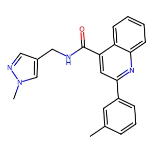 2-(3-methylphenyl)-N-[(1-methylpyrazol-4-yl)methyl]quinoline-4-carboxamide structure