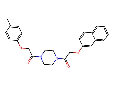 2-(4-Methylphenoxy)-1-[4-(2-naphthalen-2-yloxyacetyl)piperazin-1-yl]ethanone structure
