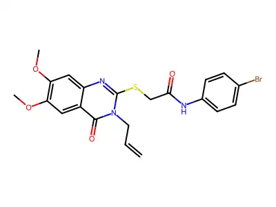 N-(4-bromophenyl)-2-{[6,7-dimethoxy-4-oxo-3-(prop-2-en-1-yl)-3,4-dihydroquinazolin-2-yl]sulfanyl}acetamide structure
