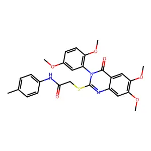 2-{[3-(2,5-dimethoxyphenyl)-6,7-dimethoxy-4-oxo-3,4-dihydroquinazolin-2-yl]sulfanyl}-N-(4-methylphenyl)acetamide structure