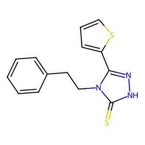 4-(2-phenylethyl)-5-(thiophen-2-yl)-4H-1,2,4-triazole-3-thiol structure