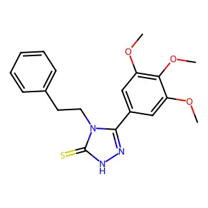 4-(2-phenylethyl)-5-(3,4,5-trimethoxyphenyl)-2,4-dihydro-3H-1,2,4-triazole-3-thione structure