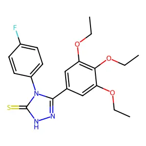 4-(4-fluorophenyl)-3-(3,4,5-triethoxyphenyl)-1H-1,2,4-triazole-5-thione structure