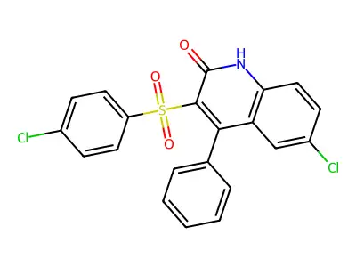 6-Chloro-3-[(4-chlorophenyl)sulfonyl]-4-phenylquinolin-2-ol structure