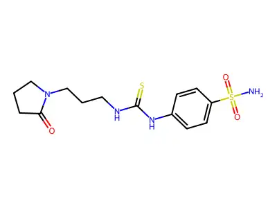 4-[({[3-(2-Oxopyrrolidinyl)propyl]amino}thioxomethyl)amino]benzenesulfonamide structure