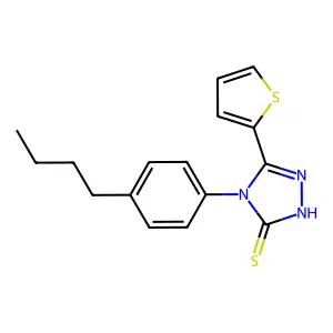 4-(4-butylphenyl)-5-(thiophen-2-yl)-4H-1,2,4-triazole-3-thiol structure