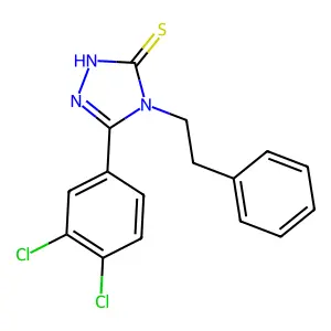5-(3,4-dichlorophenyl)-4-(2-phenylethyl)-4H-1,2,4-triazole-3-thiol structure