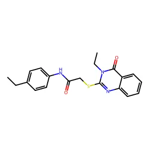 2-[(3-ethyl-4-oxo-3,4-dihydroquinazolin-2-yl)sulfanyl]-N-(4-ethylphenyl)acetamide structure