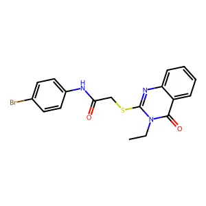 N-(4-bromophenyl)-2-[(3-ethyl-4-oxo-3,4-dihydroquinazolin-2-yl)sulfanyl]acetamide structure