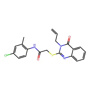 N-(4-chloro-2-methylphenyl)-2-(4-oxo-3-prop-2-enylquinazolin-2-yl)sulfanylacetamide structure