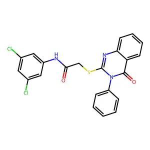 N-(3,5-dichlorophenyl)-2-[(4-oxo-3-phenyl-3,4-dihydroquinazolin-2-yl)sulfanyl]acetamide structure