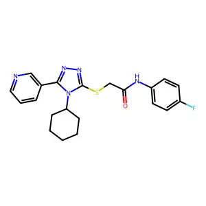 2-{[4-cyclohexyl-5-(3-pyridinyl)-4H-1,2,4-triazol-3-yl]sulfanyl}-N-(4-fluorophenyl)acetamide structure