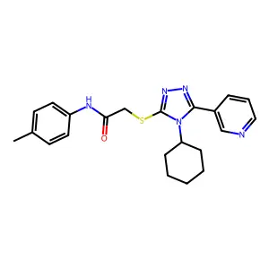 2-{[4-cyclohexyl-5-(pyridin-3-yl)-4H-1,2,4-triazol-3-yl]sulfanyl}-N-(4-methylphenyl)acetamide structure