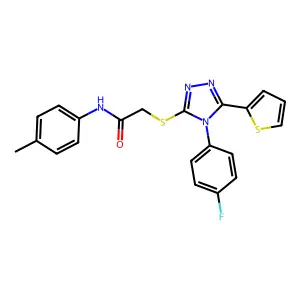2-{[4-(4-fluorophenyl)-5-(thiophen-2-yl)-4H-1,2,4-triazol-3-yl]sulfanyl}-N-(4-methylphenyl)acetamide structure