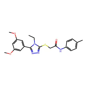 2-{[5-(3,5-dimethoxyphenyl)-4-ethyl-4H-1,2,4-triazol-3-yl]sulfanyl}-N-(4-methylphenyl)acetamide structure