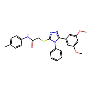 2-{[5-(3,5-dimethoxyphenyl)-4-phenyl-4H-1,2,4-triazol-3-yl]sulfanyl}-N-(4-methylphenyl)acetamide structure