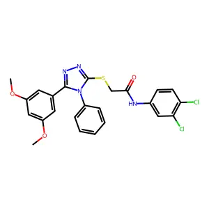 N-(3,4-dichlorophenyl)-2-{[5-(3,5-dimethoxyphenyl)-4-phenyl-4H-1,2,4-triazol-3-yl]sulfanyl}acetamide structure