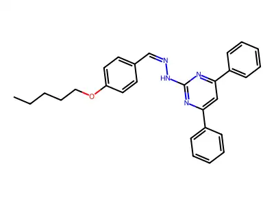 N-[(Z)-(4-pentoxyphenyl)methylideneamino]-4,6-diphenylpyrimidin-2-amine structure