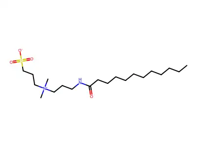 Dimethyl(3-((1-oxododecyl)amino)propyl)(3-sulphopropyl)ammonium hydroxide structure
