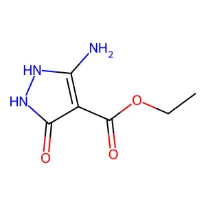 ethyl 5-amino-3-oxo-2,3-dihydro-1H-pyrazole-4-carboxylate structure