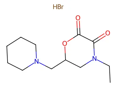 2,3-Morpholinedione, 4-ethyl-6-(1-piperidinylmethyl)-, monohydrobromide structure