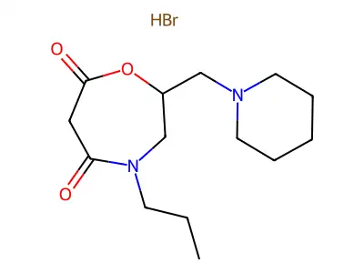 Dihydro-2-(1-piperidinylmethyl)-4-propyl-1,4-oxazepine-5,7(2H,6H)-dione monohydrobromide structure