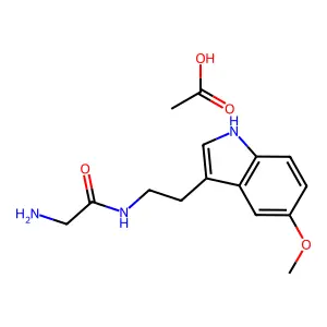 Acetamide, 2-amino-N-(2-(5-methoxy-3-indolyl)ethyl)-, acetate structure