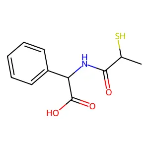 alpha-((2-Mercapto-1-oxopropyl)amino)benzeneacetic acid structure