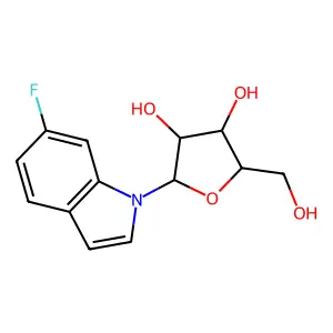 1H-Indole, 6-fluoro-1-beta-D-ribofuranosyl- structure