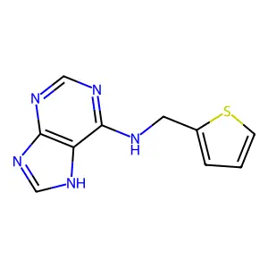 N-(thiophen-2-ylmethyl)-7H-purin-6-amine structure