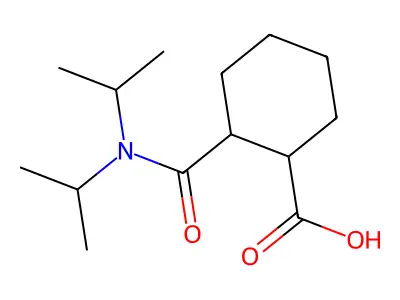2-[Di(propan-2-yl)carbamoyl]cyclohexane-1-carboxylic acid structure
