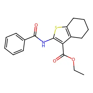 Ethyl 2-(benzoylamino)-4,5,6,7-tetrahydro-1-benzothiophene-3-carboxylate structure