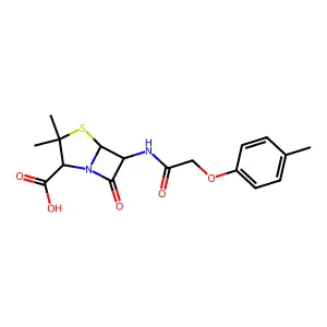 6beta-(2-p-Tolyloxy-acetylamino)-penicillanic acid structure