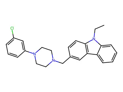 3-{[4-(3-Chlorophenyl)piperazin-1-yl]methyl}-9-ethyl-9H-carbazole structure