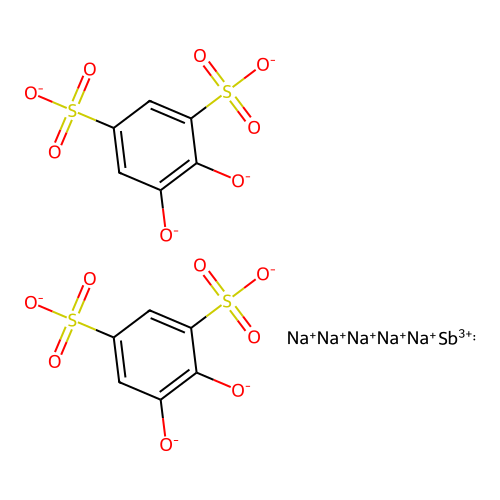 Antimony pyrocatechol pentasodium disulfonate structure