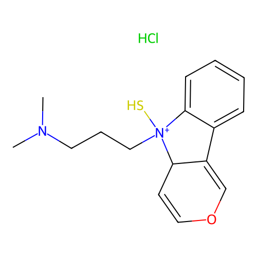 5-(3-(Dimethylamino)propyl)-1,3,4,5-tetrahydrothiopyrano(4,3-b)indole monohydrochloride structure