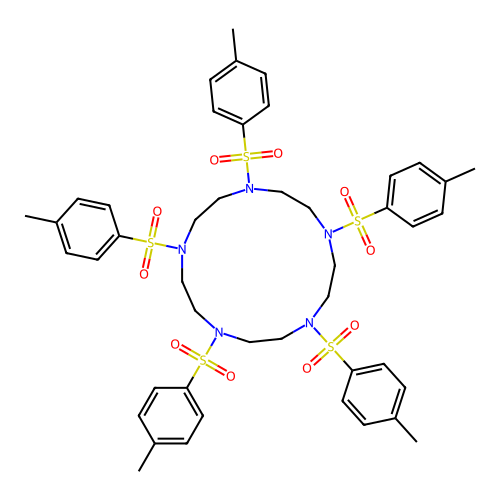 1,4,7,10,13-Penta(p-toluenesulfonyl)-1,4,7,10,13-pentaazacyclopentadecane structure