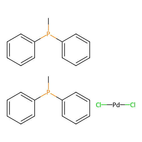 Bis(methyldiphenylphosphine)palladium(II) Dichloride structure