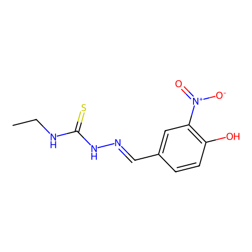 1-Ethyl-3-[(4-hydroxy-3-nitrophenyl)methylideneamino]thiourea structure