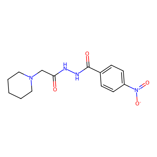 4-nitro-N'-(piperidin-1-ylacetyl)benzohydrazide structure