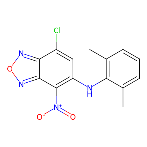 7-chloro-N-(2,6-dimethylphenyl)-4-nitro-2,1,3-benzoxadiazol-5-amine structure