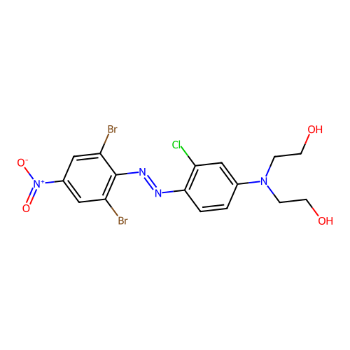 2,2'-((3-Chloro-4-((2,6-dibromo-4-nitrophenyl)azo)phenyl)imino)bisethanol structure