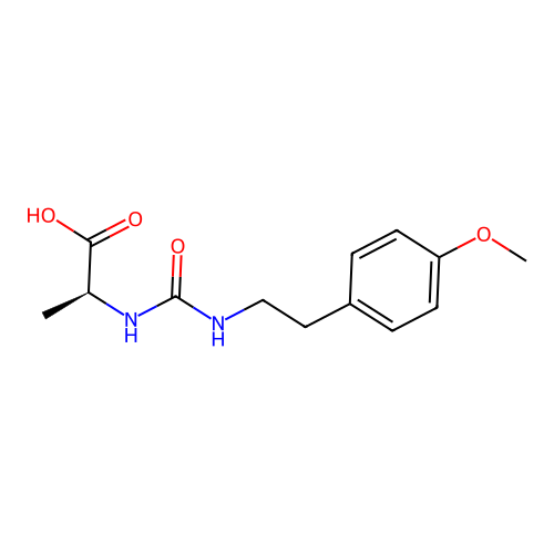 N-{[2-(4-methoxyphenyl)ethyl]carbamoyl}-L-alanine structure