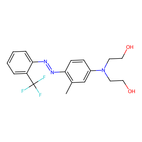 2,2'-[(3-methyl-4-{(E)-[2-(trifluoromethyl)phenyl]diazenyl}phenyl)imino]diethanol structure