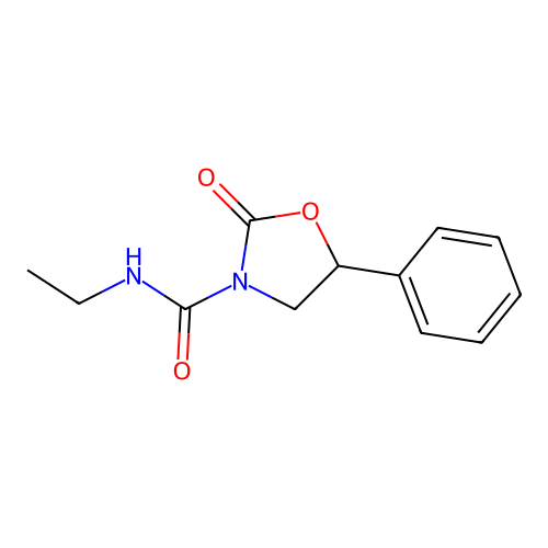 N-Ethyl-2-oxo-5-phenyl-1,3-oxazolidine-3-carboximidic acid structure
