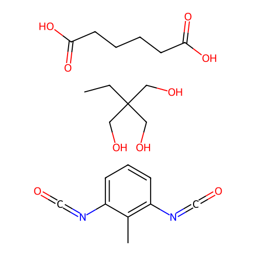 Adipic acid, trimethylolpropane, toluenediisocyanate prepolymer structure